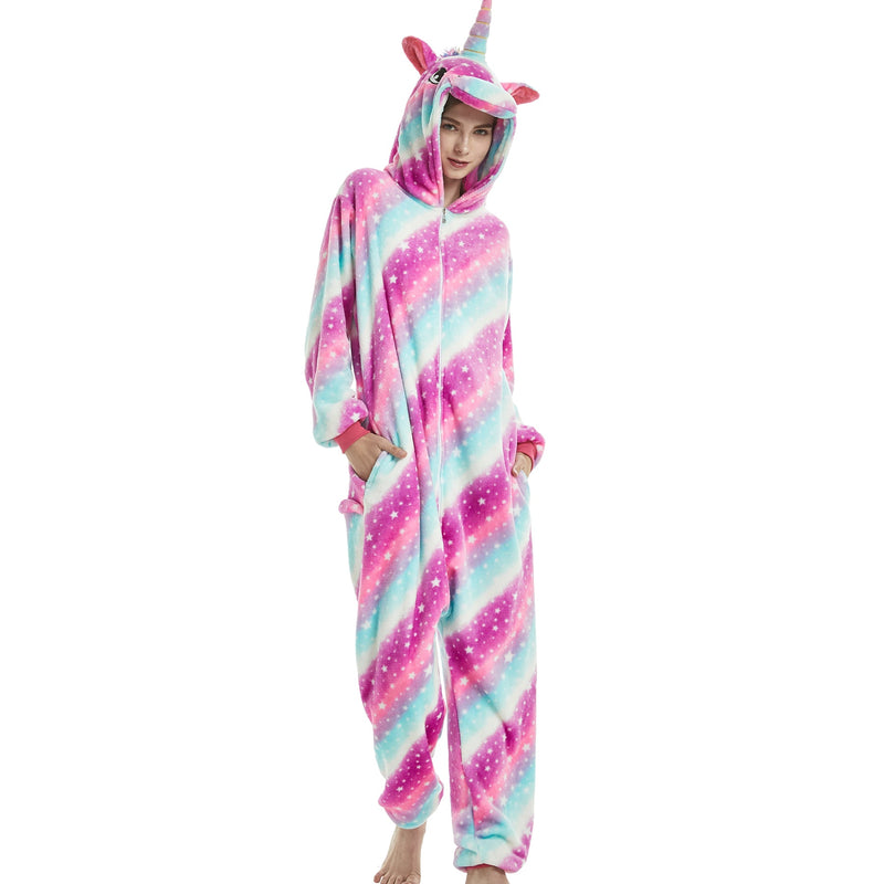 Adults Pink and Blue Starry Unicorn Onesie Adult Onesies Iconix 