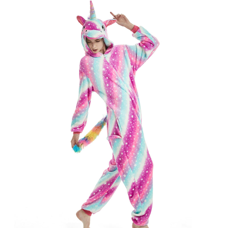 Adults Pink and Blue Starry Unicorn Onesie Adult Onesies Iconix 
