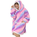 Adults Pink and Purple Oversized Plush Blanket Hoodie Adult Blanket Hoodies Iconix 