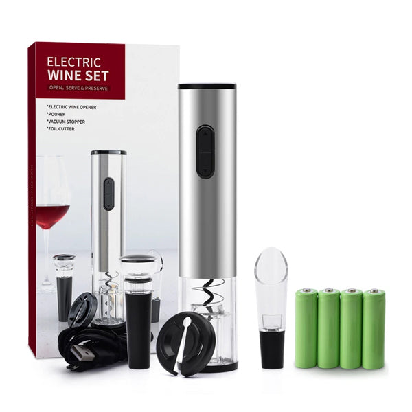 All In One Rechargeable Wine Set – Stainless Steel wine tools Iconix 