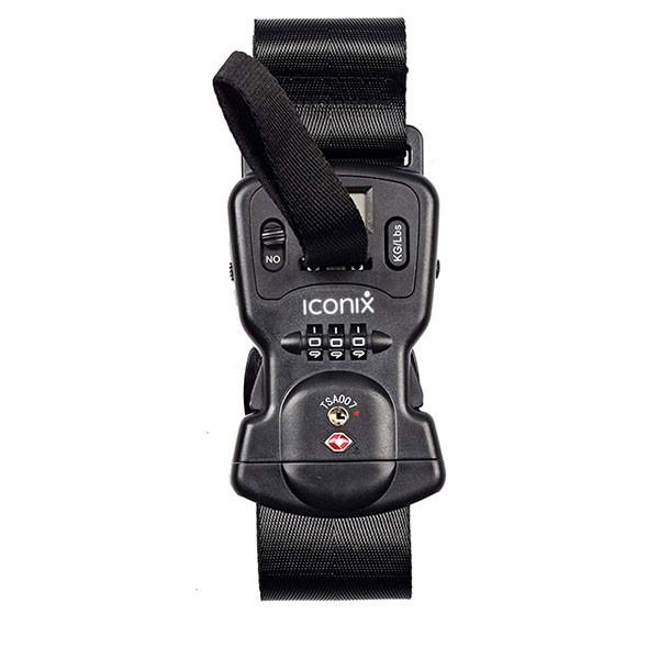 Anti-Theft Luggage Belt with Digital Scale and Double Lock Backpacks & Travel Iconix Black 