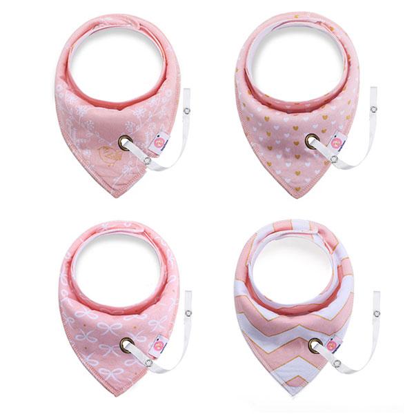 Baby Bibs with Dummy Holder Kids Iconix Playful Pink 