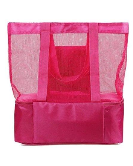 Beach and Picnic Tote Bag with Cooler Iconix Pink 