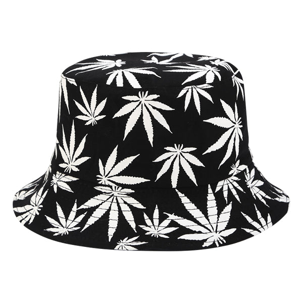 Black and White Cannabis Bucket Hat bucket hat Iconix 
