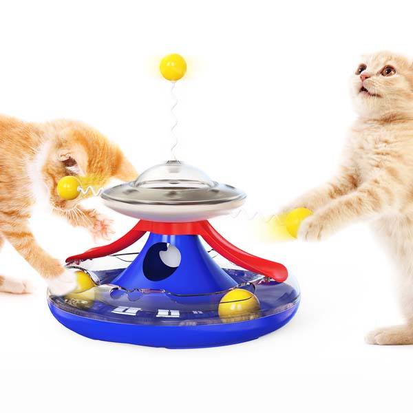 Blue Interactive Cat Carousel Toy Iconix 