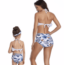 Blue & White Floral Coconut Mother & Daughter Matching Swimsuit bikini Iconix 