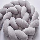 Braided Crib Protector or Cot Bumper 2M Kids Iconix Grey 