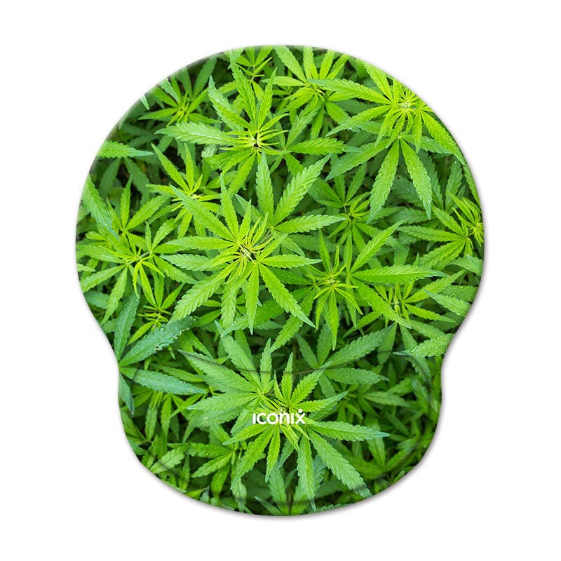 Cannabis Selection Mouse Pad with Gel Wrist Guard Support Mouse Pads Iconix 