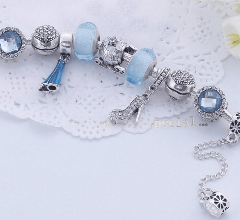 Charming Light Blue and Silver colour bracelet with Fashion themed charms Jewellery & Watches Iconix 