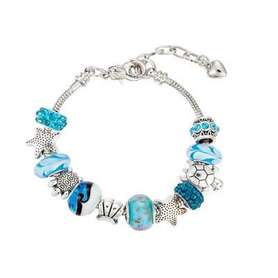 Charming turquoise and silver colour bracelet with sea themed charms Jewellery & Watches Iconix 