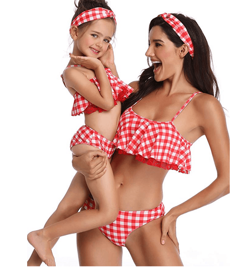 Checked Mother & Daughter Swimsuit bikini Iconix 