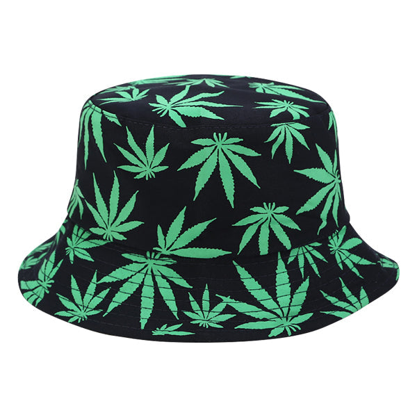 Classic Black Cannabis Bucket Hat bucket hat Iconix 