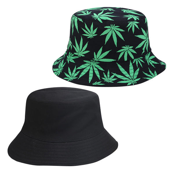 Classic Black Cannabis Bucket Hat bucket hat Iconix 