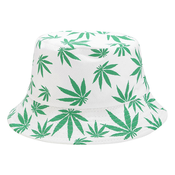 Classic White Cannabis Bucket Hat bucket hat Iconix 