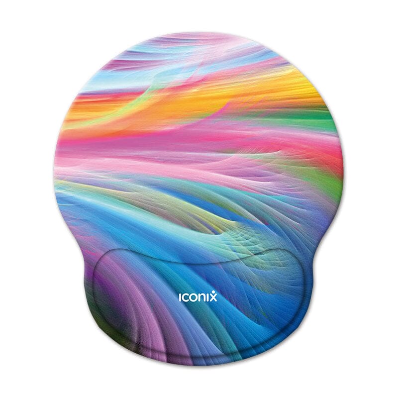 Colour Strand Mouse Pad with Gel Wrist Guard Support Mouse Pads Iconix 
