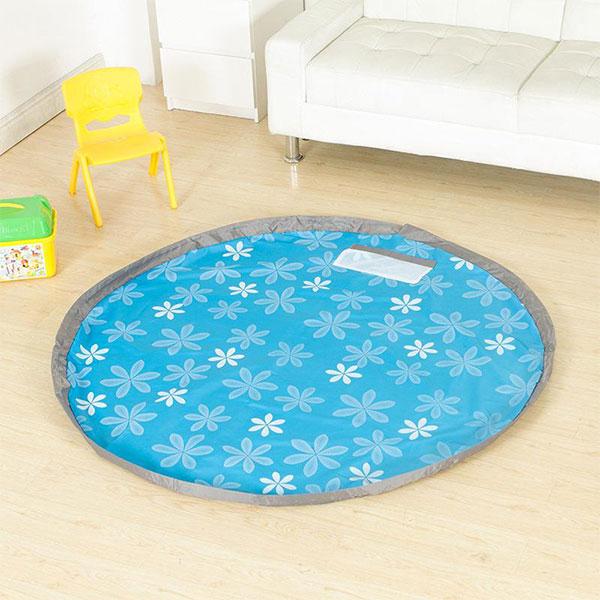 Convertible Toy Storage Bag and Play Mat - 150cm Storage & Organization Iconix Blue Floral 