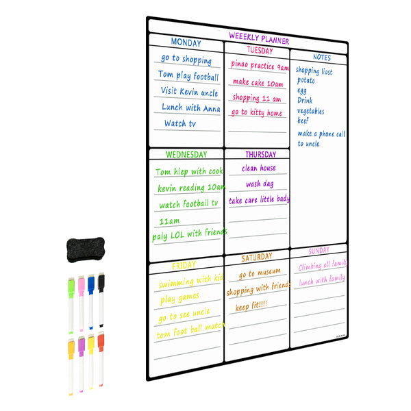 Empty Magnetic Plain Weekly Planner Kitchen Iconix 