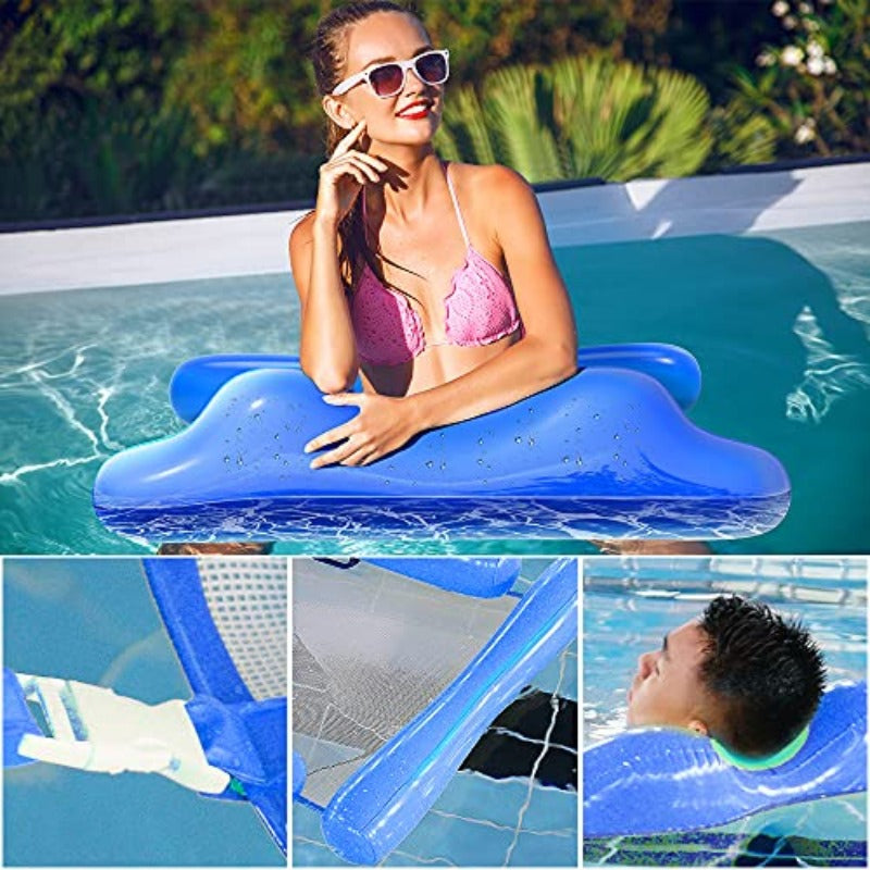 Extra Large Inflatable Pool Float Hammock with Removable Sides - Navy Blue Pool Accessories Iconix 