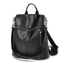 Fashionable PU Leather Backpack with Double-Zip Design | A001 womens bags Iconix 