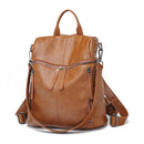 Fashionable PU Leather Backpack with Double-Zip Design | A001 womens bags Iconix 