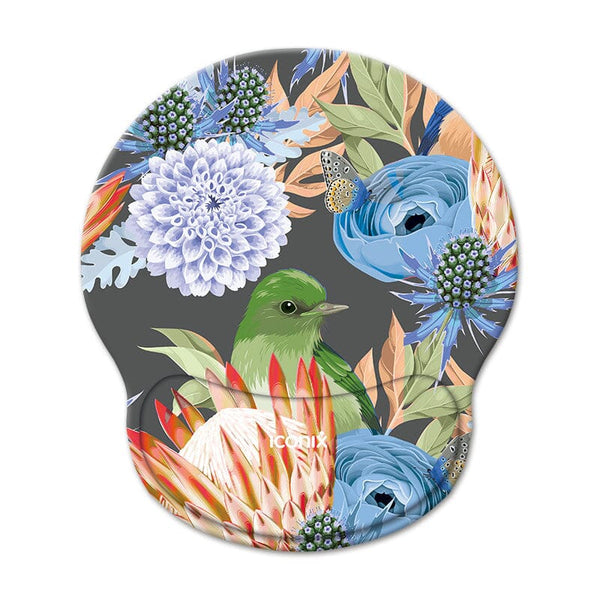 Floral Protea Mouse Pad with Gel Wrist Guard Support Mouse Pads Iconix 