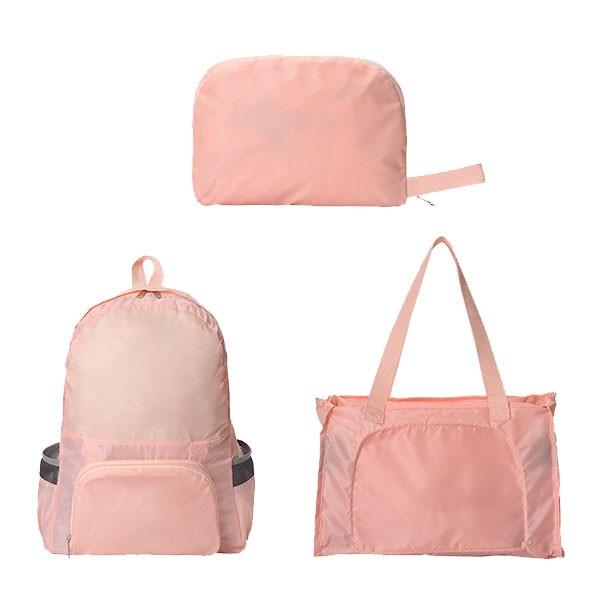 Fold-in-Bag Lightweight Travel Backpack Bag Iconix Pink 