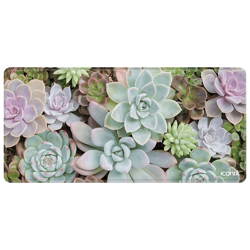 Glowing Succulents Full Desk Coverage Gaming and Office Mouse Pad Mouse Pads Iconix 