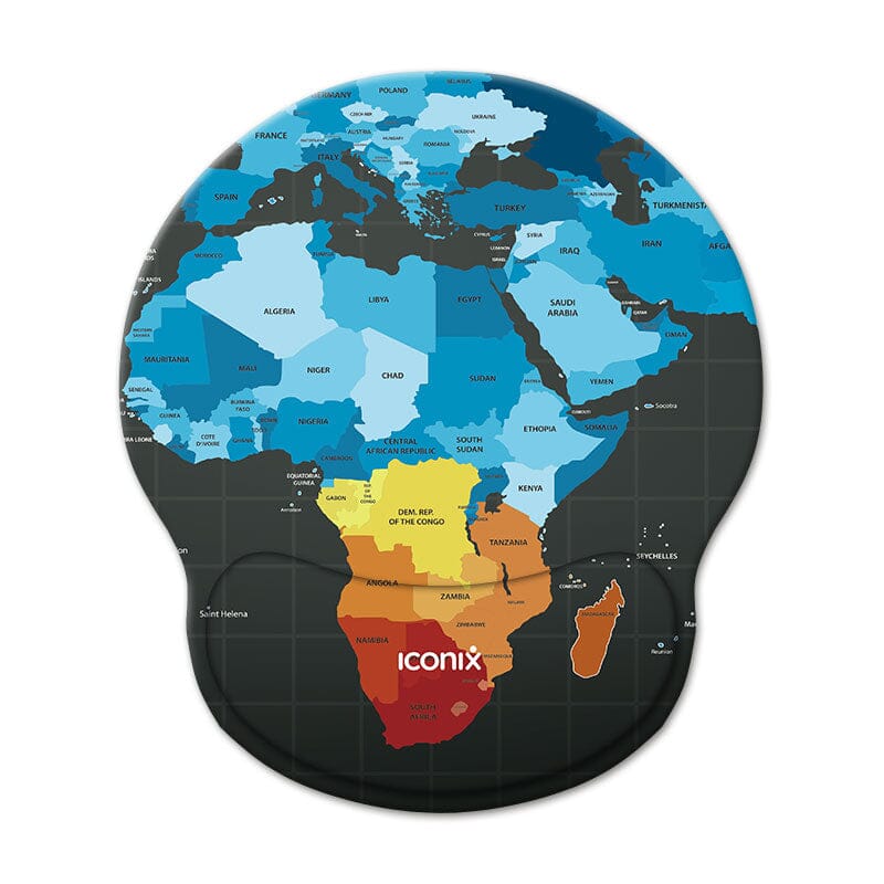 Going Global Mouse Pad with Gel Wrist Guard Support Mouse Pads Iconix 
