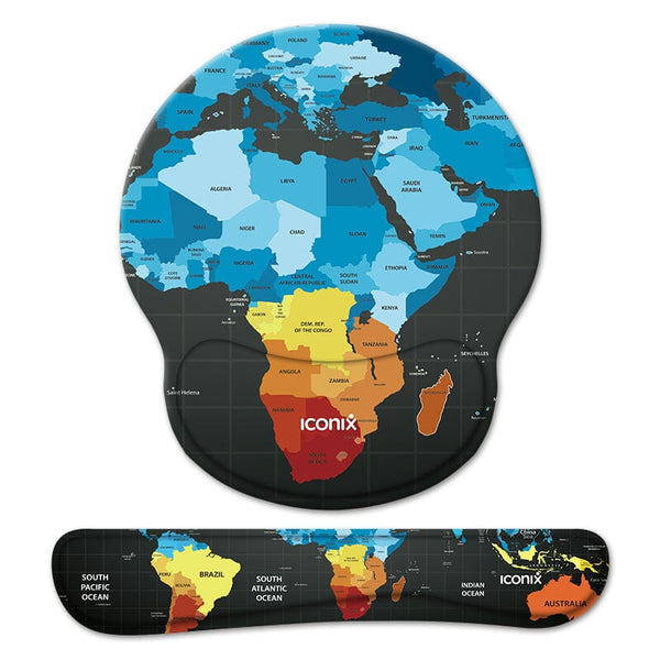 Going Global Mouse Pad with Wrist Support and Keyboard Wrist Support Set Mouse Pads Iconix 