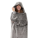Grey Oversized Floor-Length Body Blanket Hoodie Adult Blanket Hoodies Iconix 