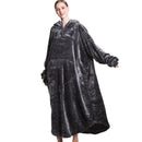 Grey Oversized Floor-Length Body Blanket Hoodie Adult Blanket Hoodies Iconix 
