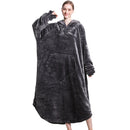 Grey Oversized Floor-Length Body Blanket Hoodie Adult Blanket Hoodies Iconix 