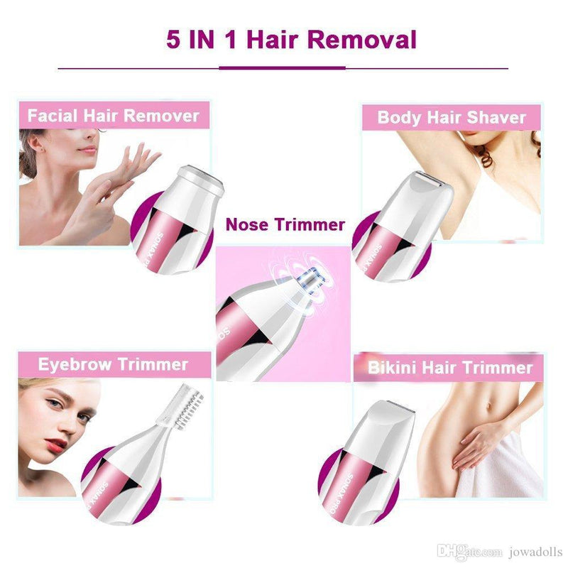Hair Removal Hand held device with 5 interchangeable Attachments Beauty Iconix 