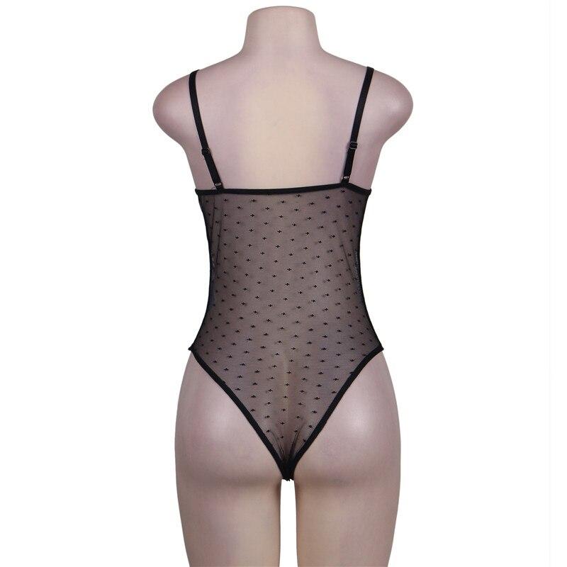 Halter Black Lace Teddy With Embroidery-R80320 After Dark Iconix 