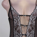 Halter Black Lace Teddy With Embroidery-R80320 After Dark Iconix 