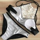 High Neck Bikini Set with Lace Fashion Iconix 