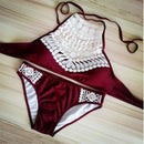 High Neck Bikini Set with Lace Fashion Iconix 