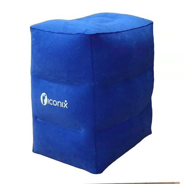 Iconix 3 Layer Adjustable Inflatable Travel Footrest with Air Pad Travel Accessories Iconix Blue 