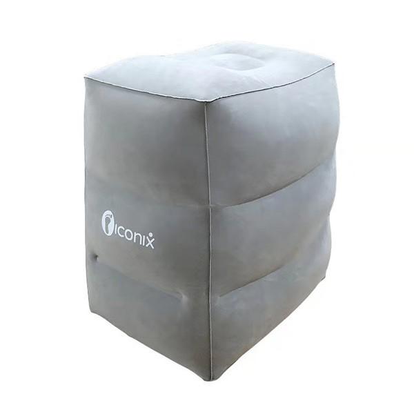 Iconix 3 Layer Adjustable Inflatable Travel Footrest with Air Pad Travel Accessories Iconix Grey 