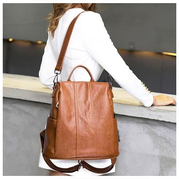 Anti theft backpack leather best sale