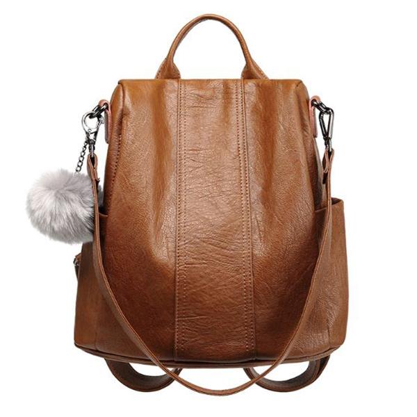 3-Way PU Leather Anti-Theft Backpack