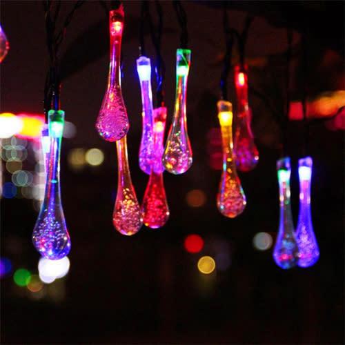 Iconix a 30-LED Solar Raindrop String Fairy Light Lighting Iconix 