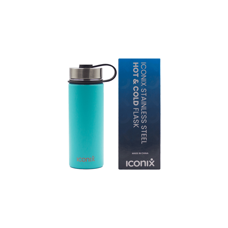 Iconix Aqua Stainless Steel Hot and Cold Flask - Stainless Steel Lid Stainless Steel Flasks Iconix 