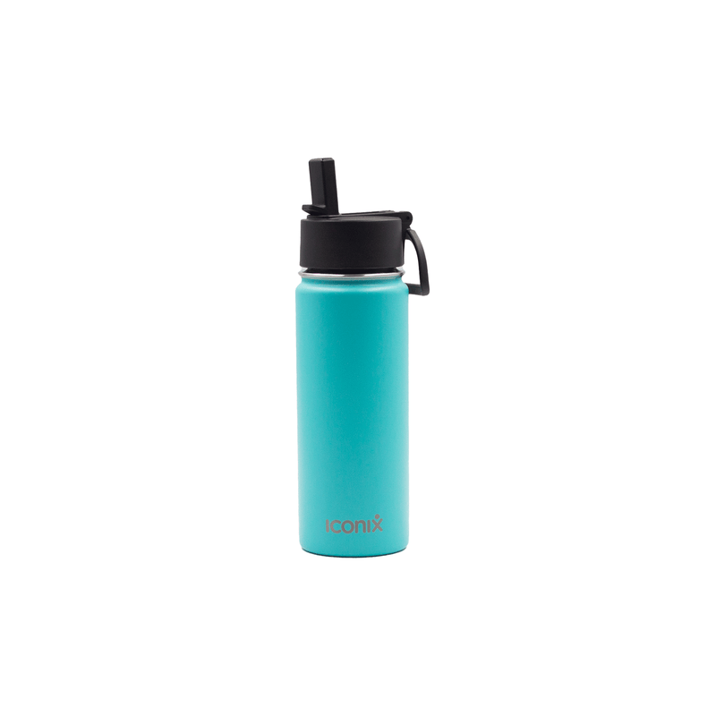 Iconix Aqua Stainless Steel Hot and Cold Flask - Straw Lid Stainless Steel Flasks Iconix 540ml 
