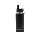 Iconix Black Stainless Steel Hot and Cold Flask - Straw Lid Bottles and Flasks Iconix 