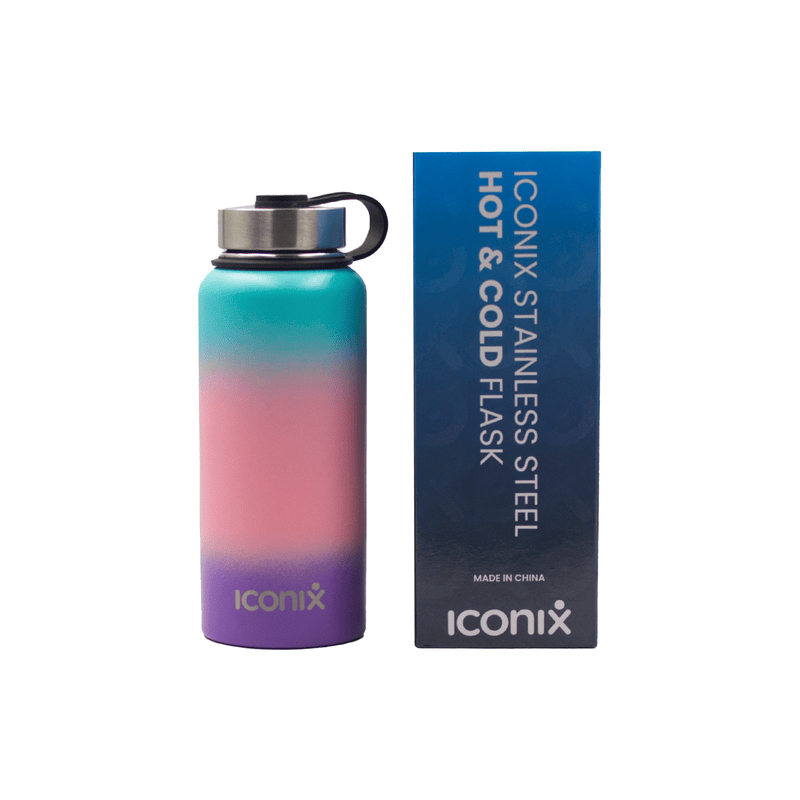 Iconix Blue and Purple Stainless Steel Hot and Cold Flask - Stainless Steel Lid Bottles and Flasks Iconix 