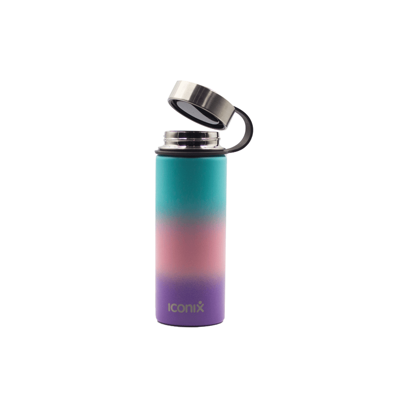 Iconix Blue and Purple Stainless Steel Hot and Cold Flask - Stainless Steel Lid Stainless Steel Flasks Iconix 540ml 