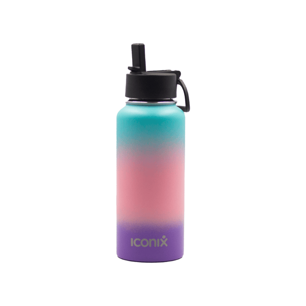 Iconix Blue and Purple Stainless Steel Hot and Cold Flask - Straw Lid Bottles and Flasks Iconix 