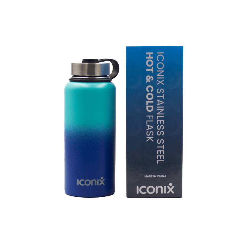 Iconix Blue Ombre Stainless Steel Hot and Cold Flask - Stainless Steel Lid Bottles and Flasks Iconix 
