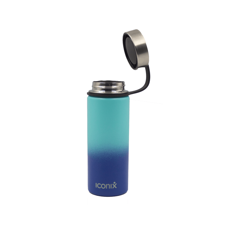 Iconix Blue Ombre Stainless Steel Hot and Cold Flask - Stainless Steel Lid Stainless Steel Flasks Iconix 540ml 